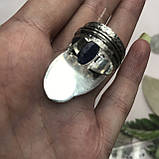 Сапфір кільце 16,5 розмір кільце з каменем індійський сапфір в сріблі кільце з сапфіром., фото 6