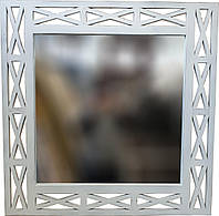 Зеркало настенное ДРЕВОДЕЛЯ "Версаль" 88х88х1,5см Белая патина (070601)