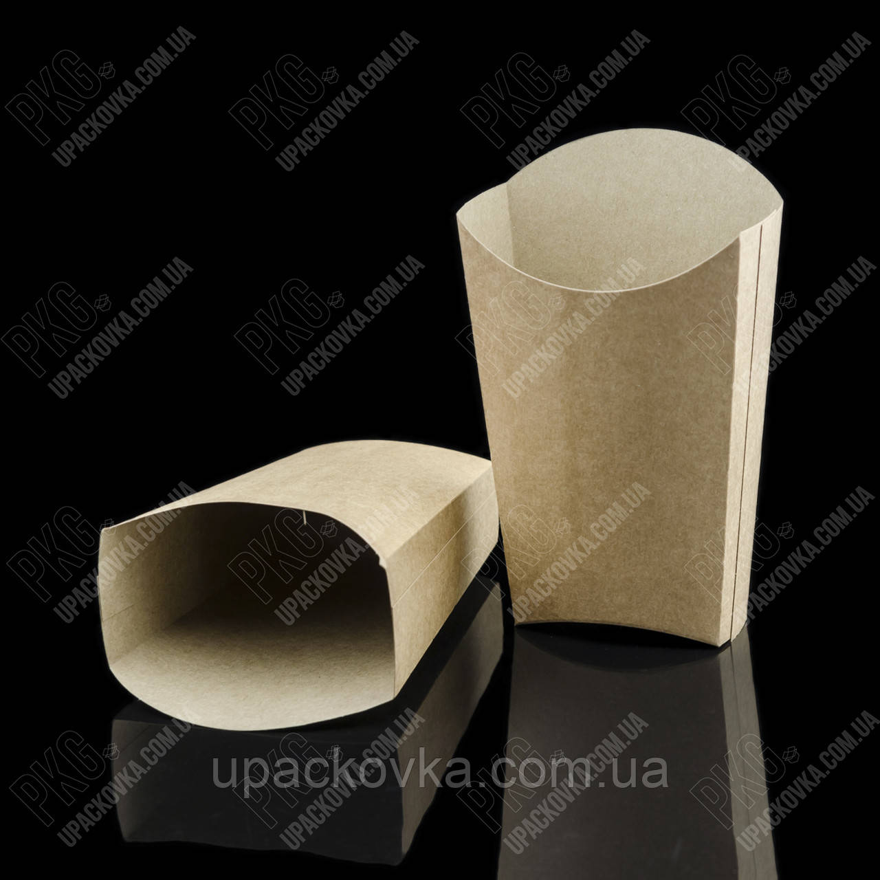 Картонна упаковка для картоплі фрі Велика КРАФТ 45шт/уп, фото 1