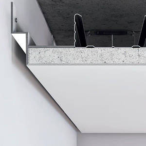 Білий алюмінієвий профіль тіньового шва (посилений) 12 мм для ширяючого стелі з підсвічуванням