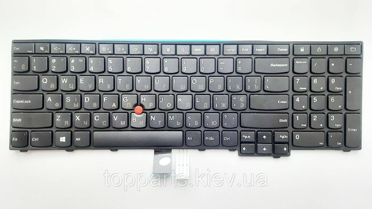 Клавіатура для ноутбуків Lenovo ThinkPad E531, E540, T540 чорна з чорною рамкою з ТП RU/US