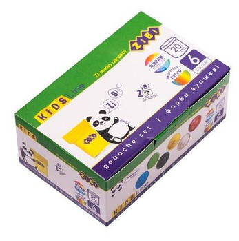 Гуаш Zibi 20 мл 6 кольорів асорті ZB.6603 G-Rich