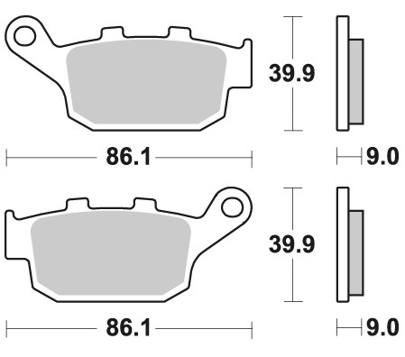 Гальмівні колодки задні BR 956CM56, 86.1 39.9 x x 9.0 мм