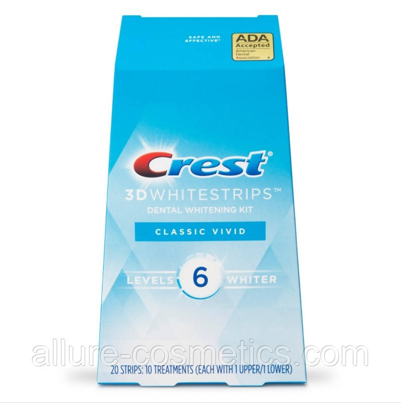 Вибілювальні смужки для зубів Crest 3D Whitestrips Classic vivid Whitening Kit 10 пар (20 шт.) (3 тони)