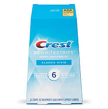 Вибілювальні смужки для зубів Crest 3D Whitestrips Classic vivid Whitening Kit 10 пар (20 шт.) (3 тони)