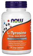 NOW L-Tyrosine 750 mg Extra Strength 90 veg caps