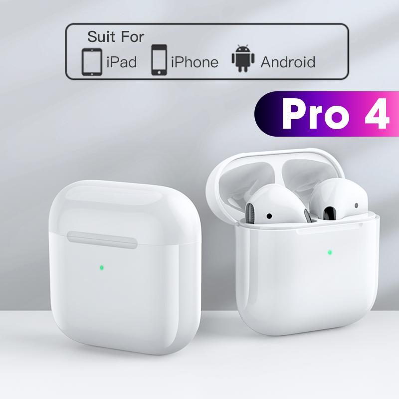 Бездротові навушники Air Pro 4 Білі сенсорні з кейсом + чохол