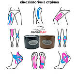 Кінезіологічний тейп PowerPlay 4315 Чорний 5cм*5м, фото 4