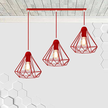 Підвісна люстра на 3-лампи DIAMOND-3 E27 чорний