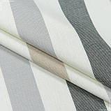 Дралон панама тканина для маркиз, вуличних штор, шезлонгів, чохлів на садові меблі, смуга кремова беж сіра, фото 2