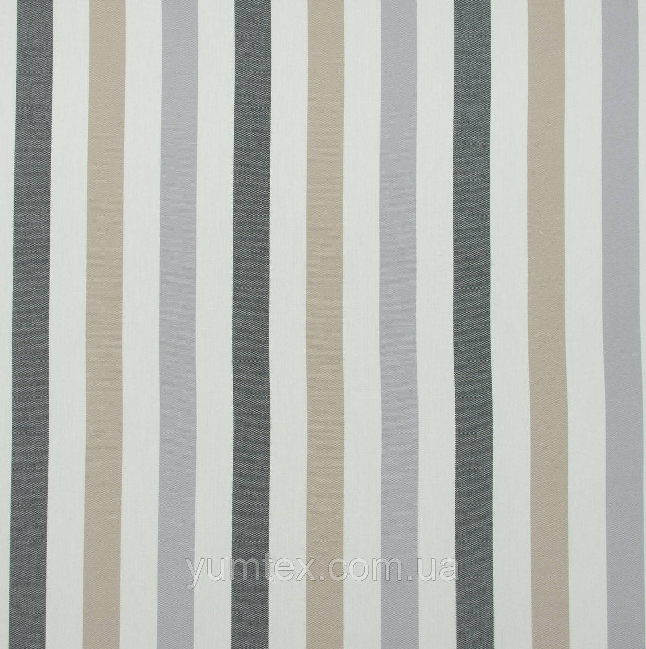 Дралон панама тканина для маркиз, вуличних штор, шезлонгів, чохлів на садові меблі, смуга кремова беж сіра, фото 1