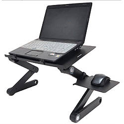 Столик трансформер Laptop table T8 підставка кулер для ноутбука