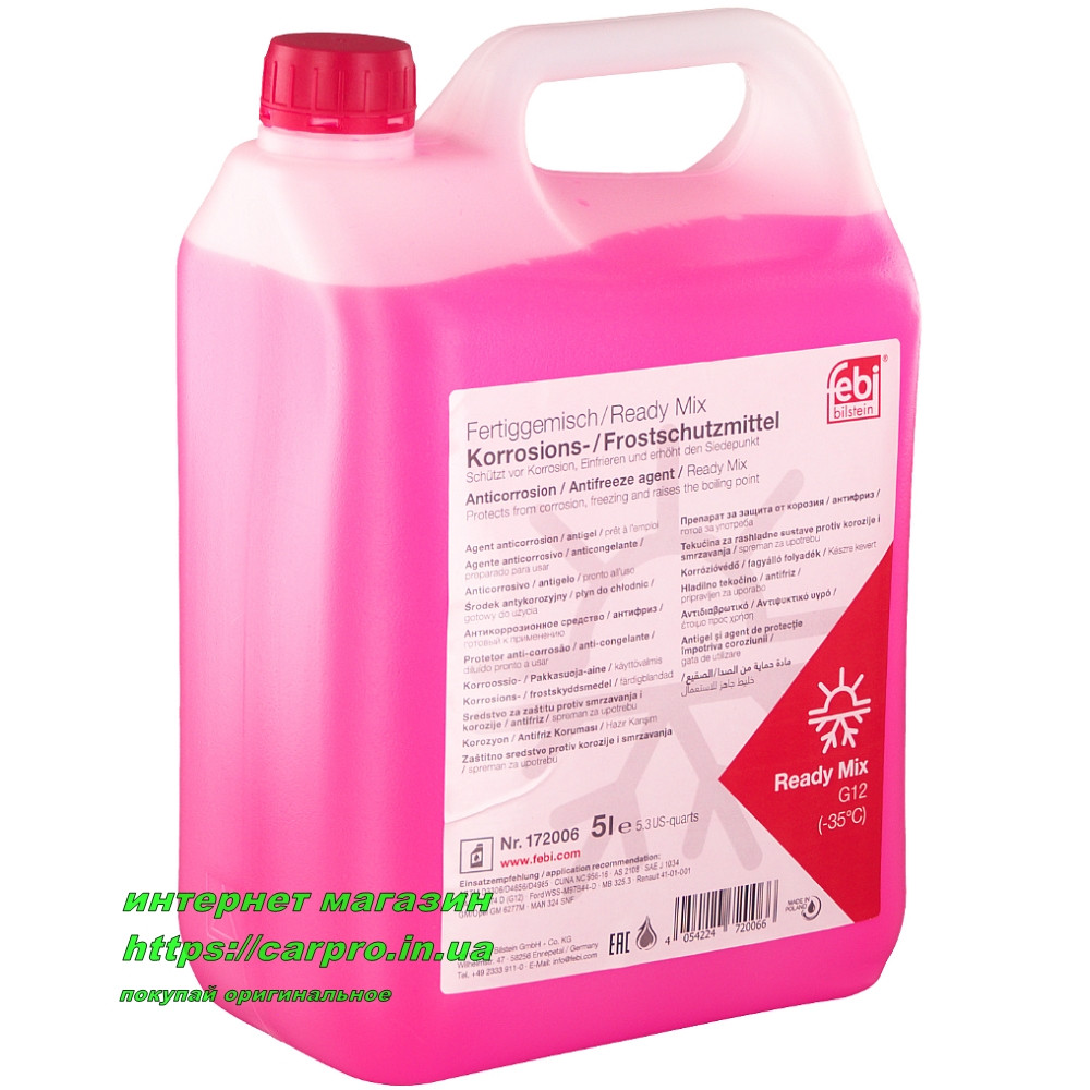 Антифриз FEBI G12 Ready Mix червоний для системи охолодження двигуна -35°C