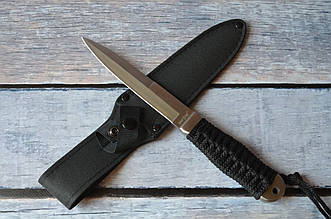 Метальний ніж Стріла 2, з тканинної опліткою рукояті і тканинним чохлом в комплекті