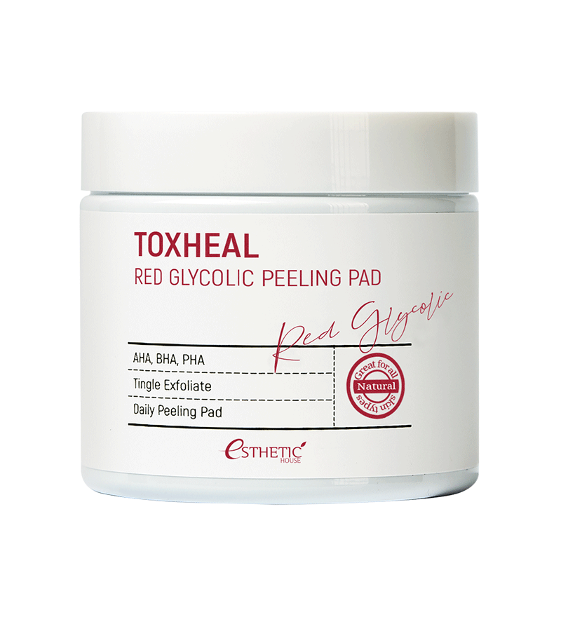 ESTHETIC HOUSE Пілінг-подушечки MDДАЛЬНІ Toxheal Red Glyucolic Peeling Pad 100 мл (100 шт.)