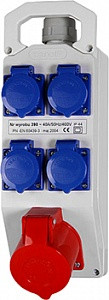 Електричний щиток Tarel з розетками 32А 3Р+Z 400V, IP44, переносний 4x16 250V