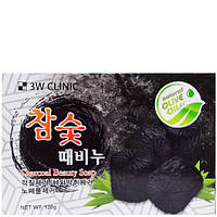 3W CLINIC Мыло кусковое Charcoal Beauty Soap 120 г