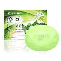 3W CLINIC Мыло кусковое ОГУРЕЦ Cucumber beauty soap, 120 гр