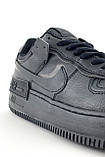 Жіночі кросівки Nike Air Force 1 Shadow Triple Black, чорні шкіряні кросівки найк аір форс 1 шадоу аїр, фото 3