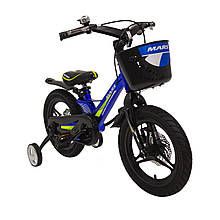 Дитячий легкий магнієвий велосипед зі складним автомобілем MARS 2 Evoulution-14 Дюймів Білий від 4 років Синій