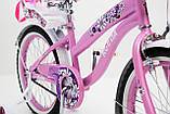 Іспанська дитячий рожевий велосипед для дівчинки з кошиком RUEDA 18 дюймів (Квіточка) на 5-8 років, фото 10