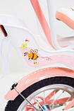 Дитячий велосипед преміум клас з кошиком і багажником BEHIVE(Пчетки) 20 дюймів персиковий від 7 років, фото 9