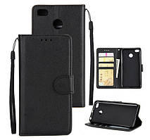 Чохол-книжка для Xiaomi Redmi 6 чорний гаманець ремінець на руку