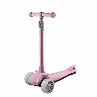 Go Детский самокат BAQ-016 Розовый трехколесный складной для самых маленьких ребенка светящиеся колеса для