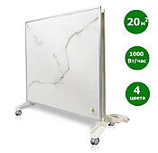 Нагрівальна панель двостороння ECOTEPLO DUO 1000МЕ / білий мармур / 1000 Вт / 60 х 60 см / обігрів 15 - 20 м²