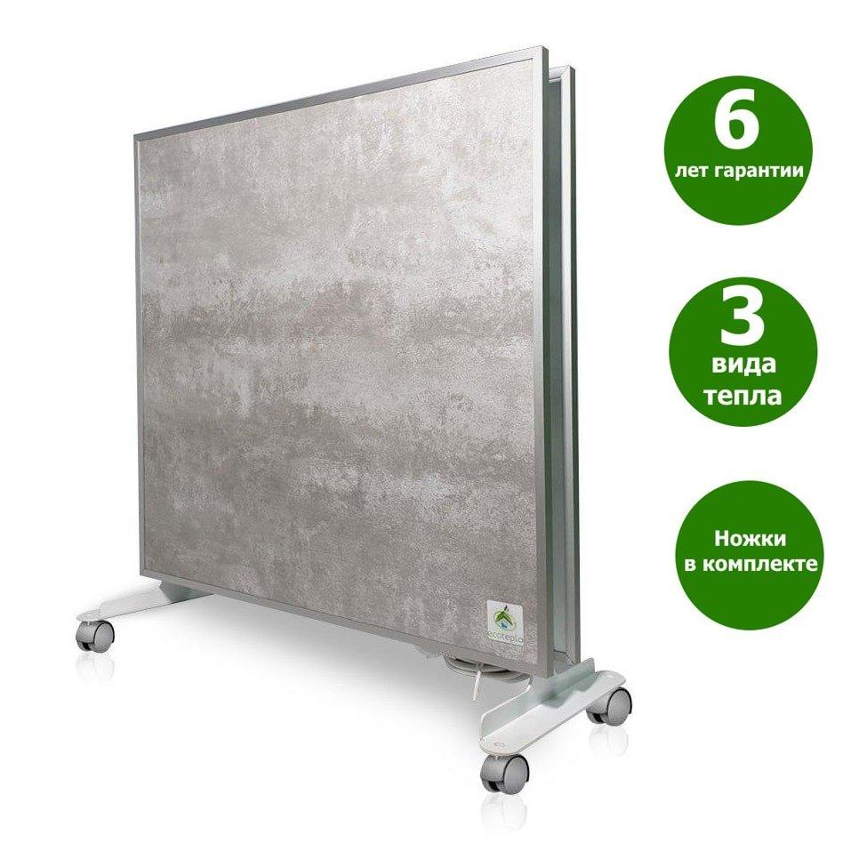 Нагрівальна панель двостороння ECOTEPLO DUO 1000МЕ / сірий лофт / 1000 Вт / 60 х 60 см / обігрів 15 - 20 м², фото 1