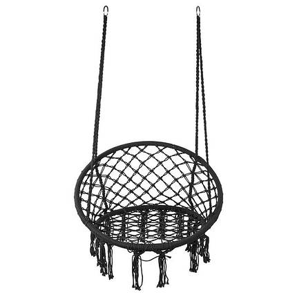 Гамак Macrame великий чорний, H005, фото 2