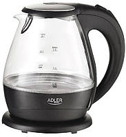 Новий європейський скляний електрочайник Adler AD 1224 з Європи з гарантією