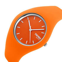 Жіночі наручні годинники кварцові круглий циферблат з гарантією 12 місяців Skmei 9068 Orange