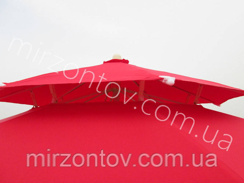 Зонт торговый пляжный с клапаном с двойным куполом 3 метра дм красный, синий - фото 2 - id-p1444147769