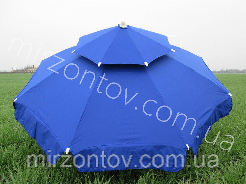 Зонт торговый пляжный с клапаном с двойным куполом 3 метра дм красный, синий - фото 3 - id-p1444147769
