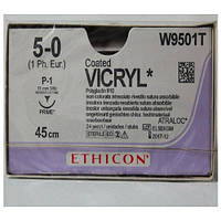 Шовний матеріал Вікріл (Vicryl) 5/0 довжина 45 см обр-реж. голка 11 мм Prime 3/8 окр. W9501T