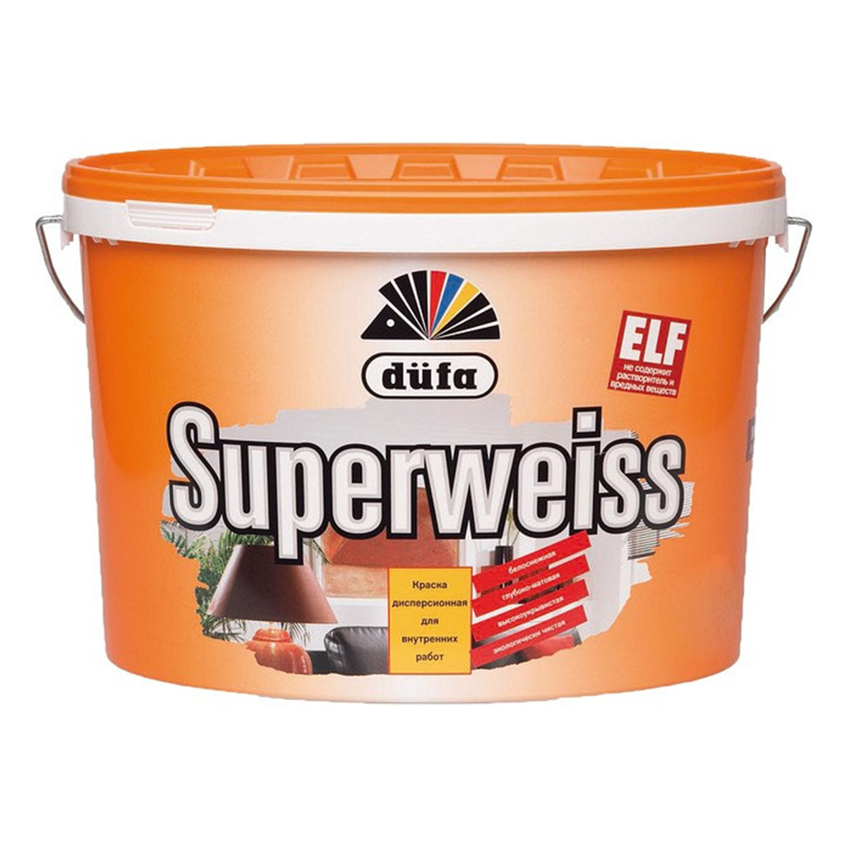 Интерьерная краска Dufa Superweiss D4 матовая 10л - фото 1 - id-p1028307609