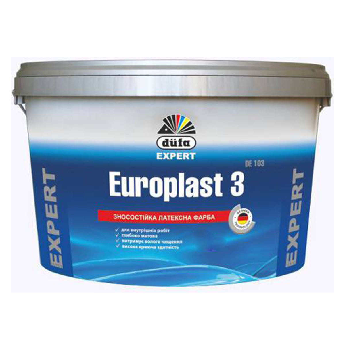 Износостойкая интерьерная краска Dufa Expert Europlast 3 матовая 10л - фото 1 - id-p557457264