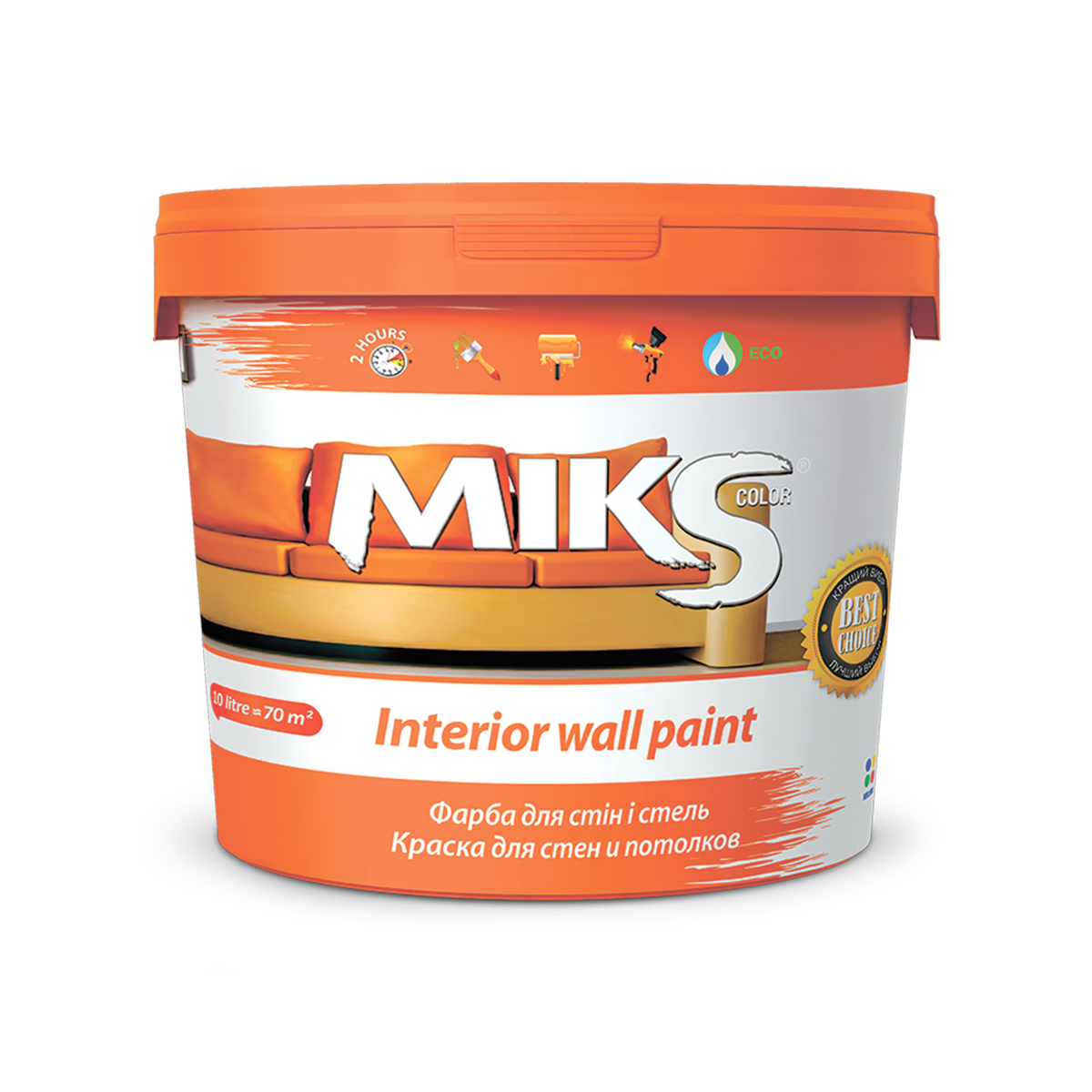 Акриловая краска для стен и потолка Miks Color Потолок 14кг - фото 1 - id-p392117842