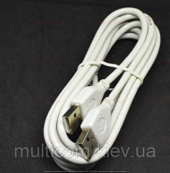 05-08-046. Шнур USB штекер A - штекер А, version 2.0, сірий, 2м, фото 1