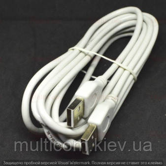 05-08-051. Шнур USB штекер A - штекер А, version 2.0, сірий, 3м