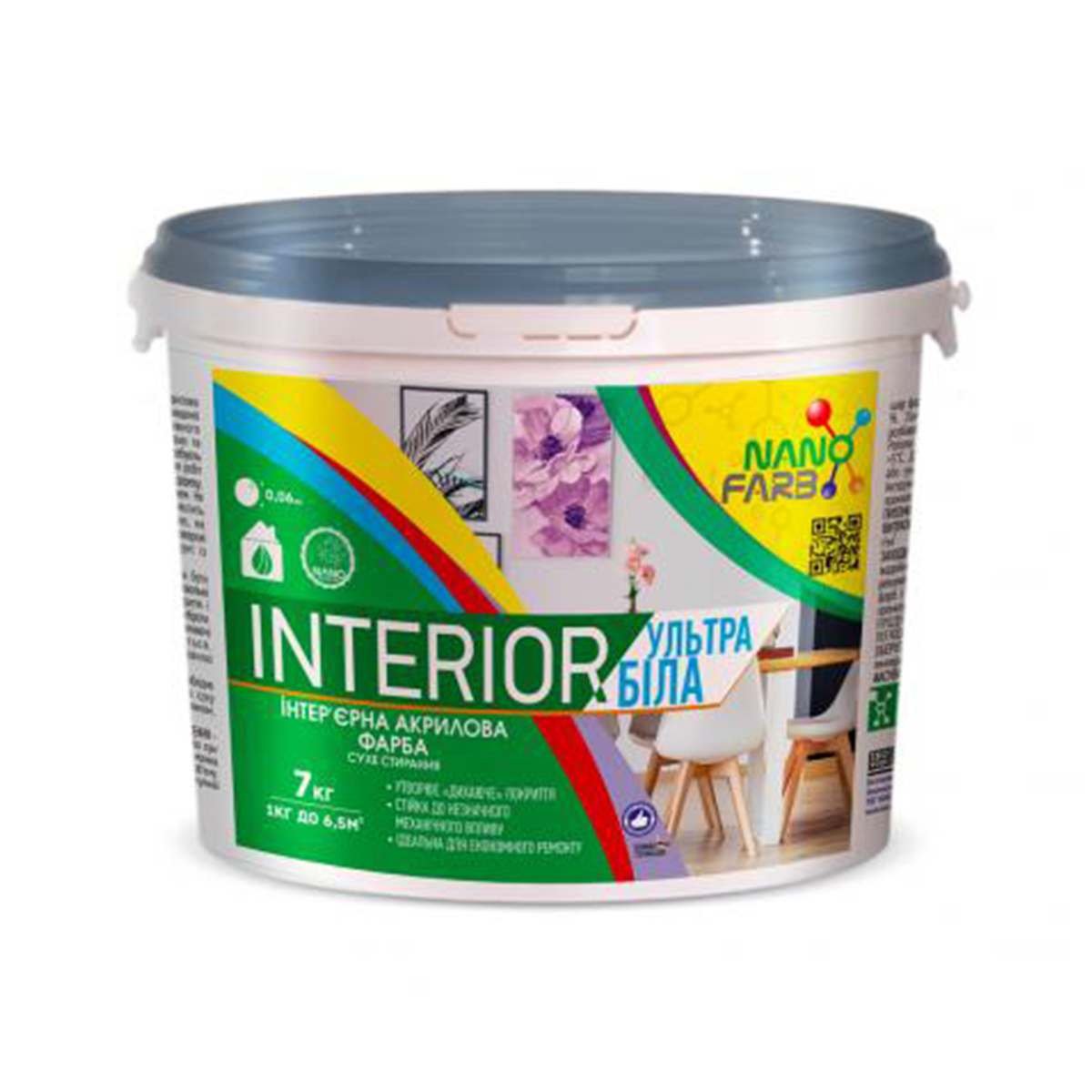 Інтер'єрна фарба Nanofarb Interior матова 7кг
