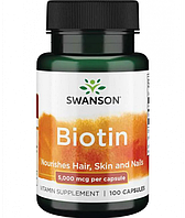 Swanson Biotin 5000 mcg 100 caps