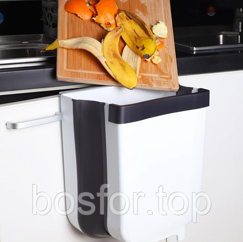 Складаний сміттєвий контейнер навісний на двері Kitchen Wet garbage FLEXIBLE BIN 8 л BF, фото 1