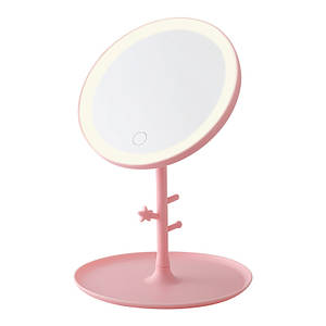 Дзеркало з підсвіткою Led makeup mirror 17см, Розовий