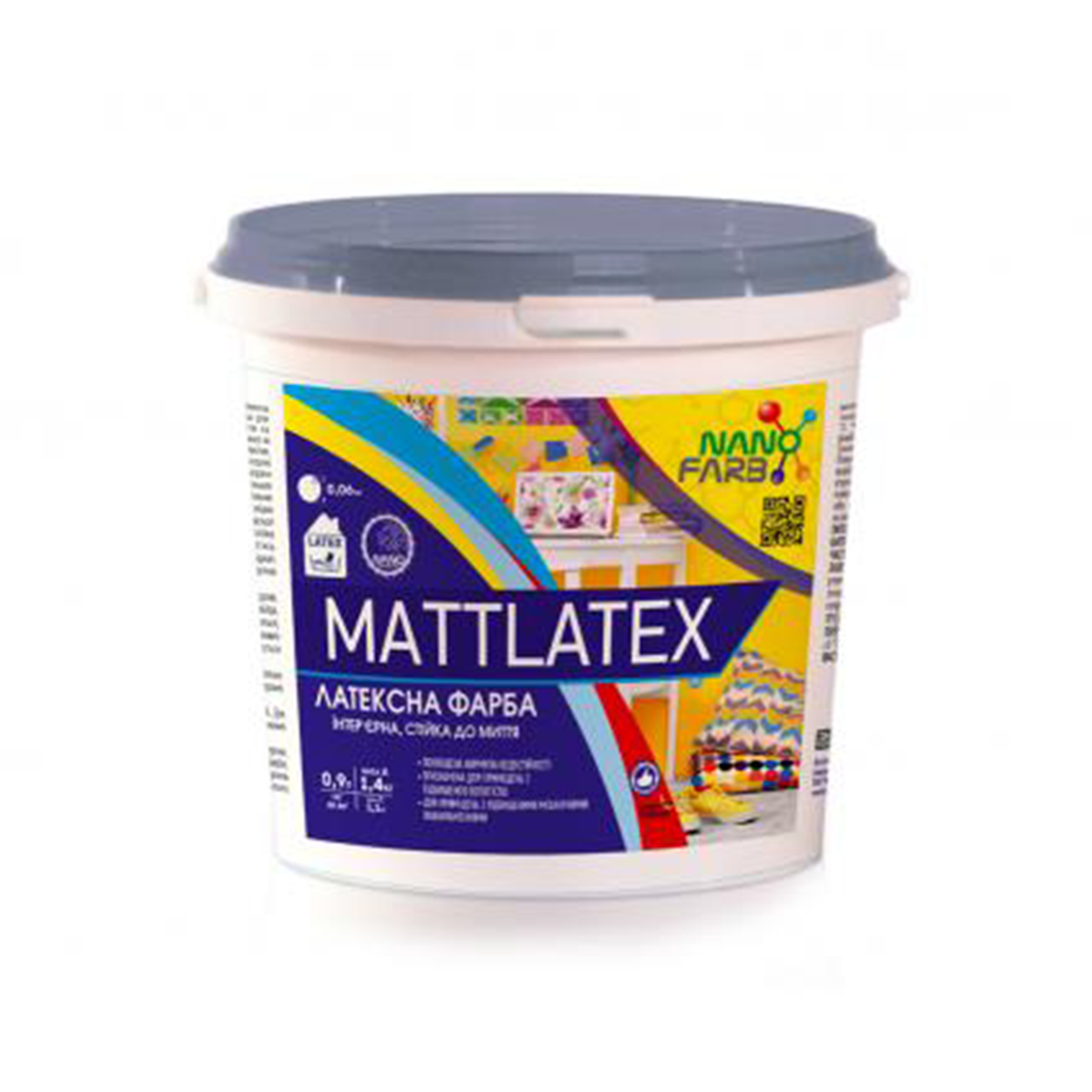 Латексна фарба Nanofarb Mattlatex матова 1.4кг