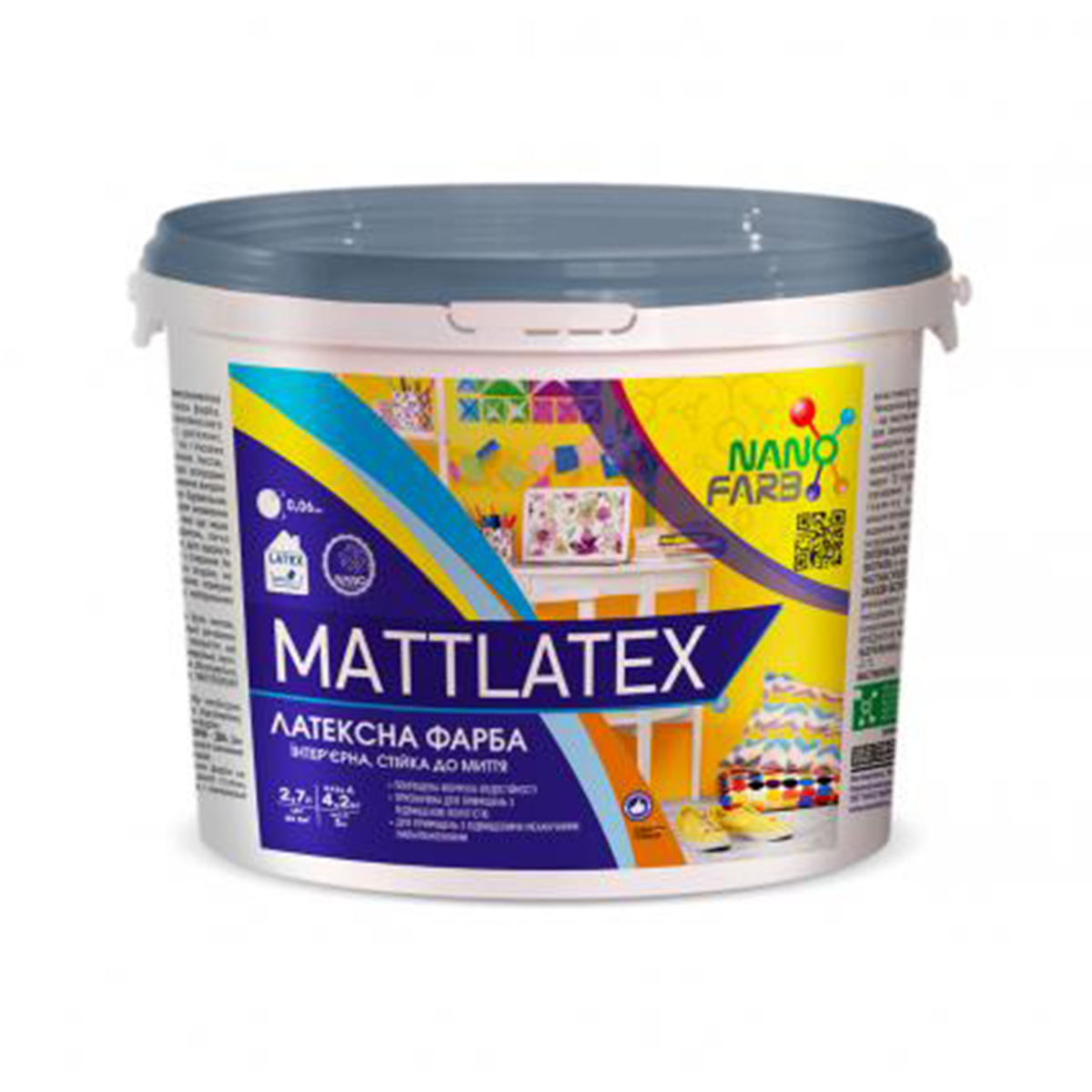 Латексна фарба Nanofarb Mattlatex матова 4.2кг