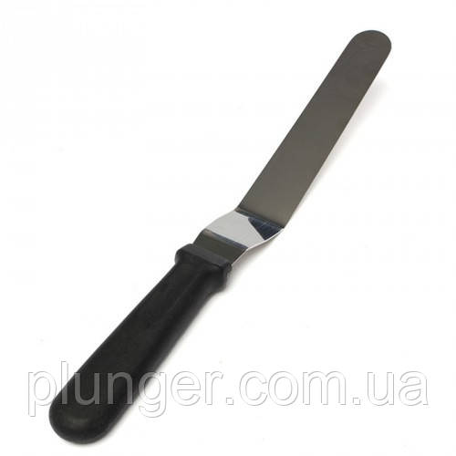 Шпатель металевий кондитерський для крему вигнутий міні, фото 1