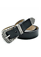 Жіночий шкіряний ремінь Чорний Weatro uzk-k35zh-kit039, фото 2