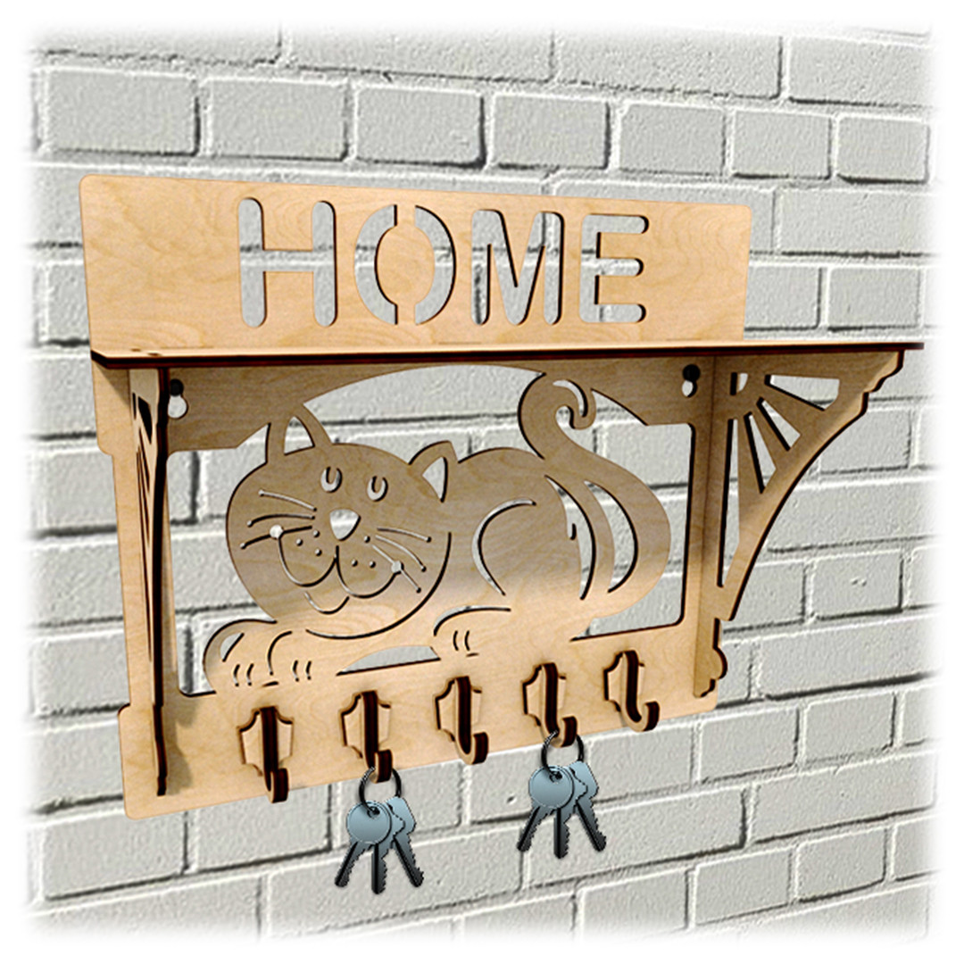 Дерев'яна Настінна Ключниця "Home"